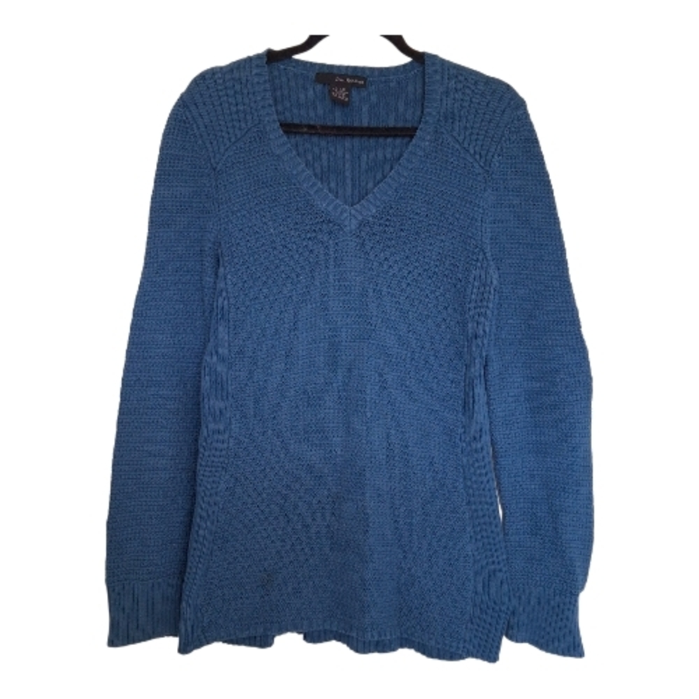 Calvin Klein Jeans Blue Ribbed V-Neck Sweater Size XL